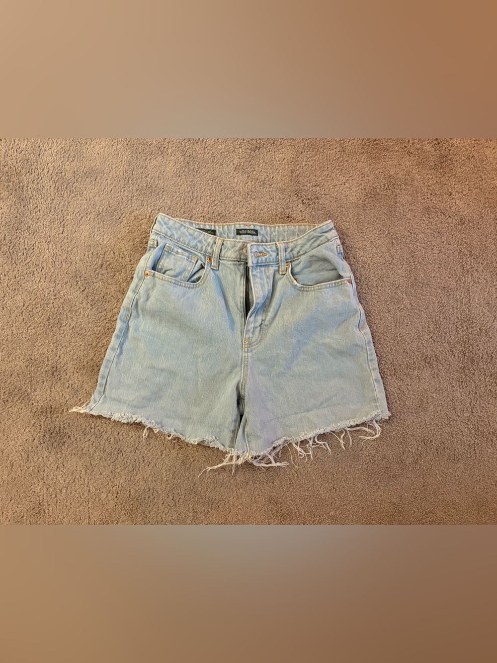 wild fable Light Wash Denim Frayed Hem Shorts